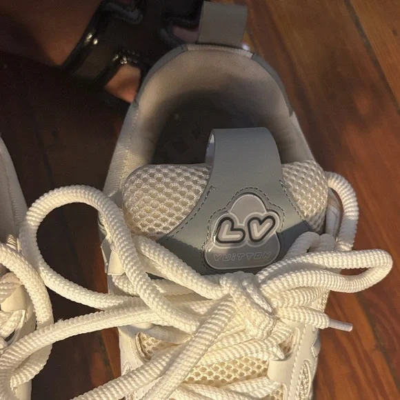 Louis Vuitton White and Gray Men's Sneakers - Picture 7 of 9